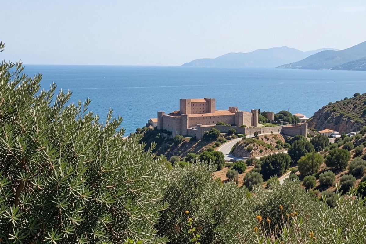 Vista panoramica di Castelsardo con il castello e il mare sullo sfondo
