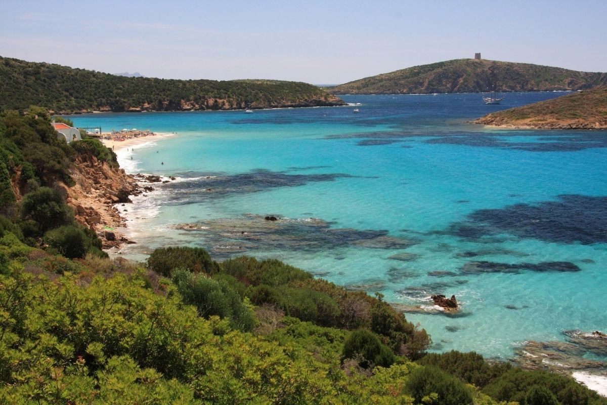 Spiaggia di Tuerredda, Pula, Sardegna, vista panoramica